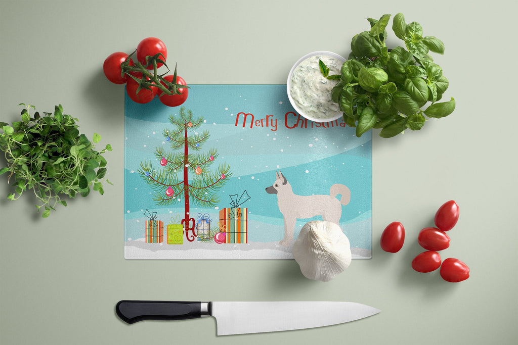 Gerberian Shepsky Christmas Tree Cutting Board Tempered Glass Kitchen Cutting Surface, Heat Resistant Chopping, Non-Slip Feet, Food Prep & Serving