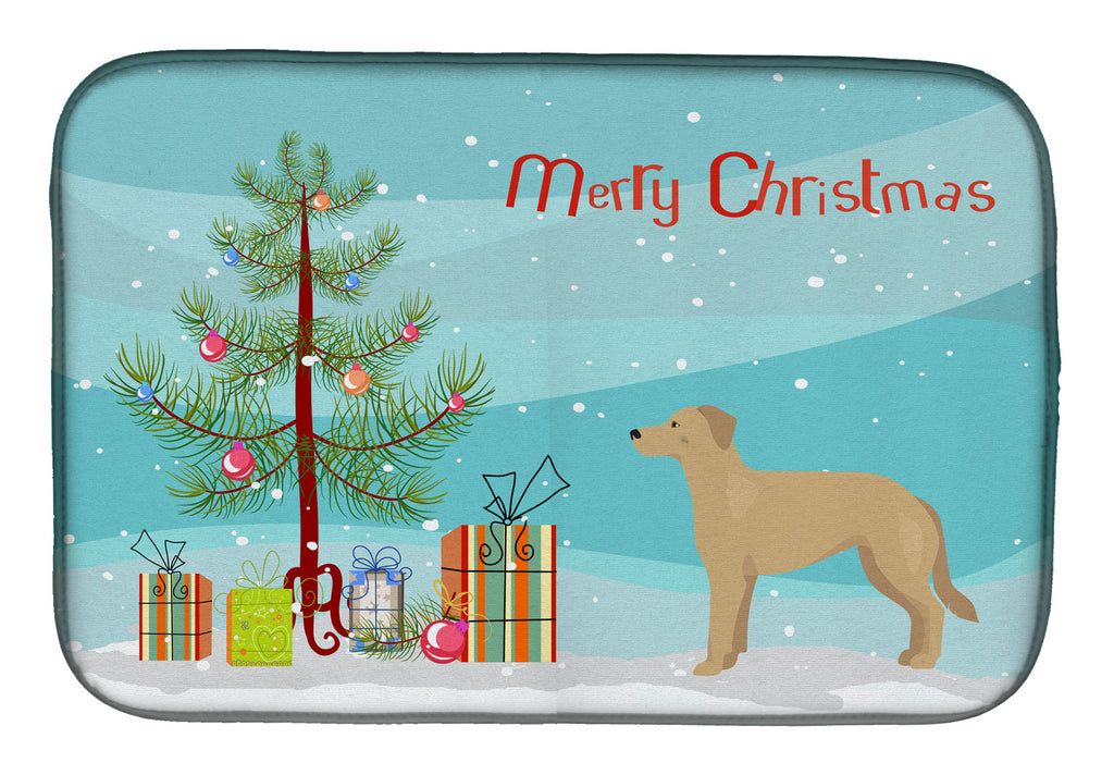 German Sheprador #1 Christmas Tree Dish Drying Mat Absorbent Dish Drying Mat Pad for Kitchen Counter Dish Drainer Mat for Countertop, 14 x 21", Multicolor
