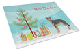 German Sheprador #2 Christmas Tree Cutting Board Tempered Glass Kitchen Cutting Surface, Heat Resistant Chopping, Non-Slip Feet, Food Prep & Serving