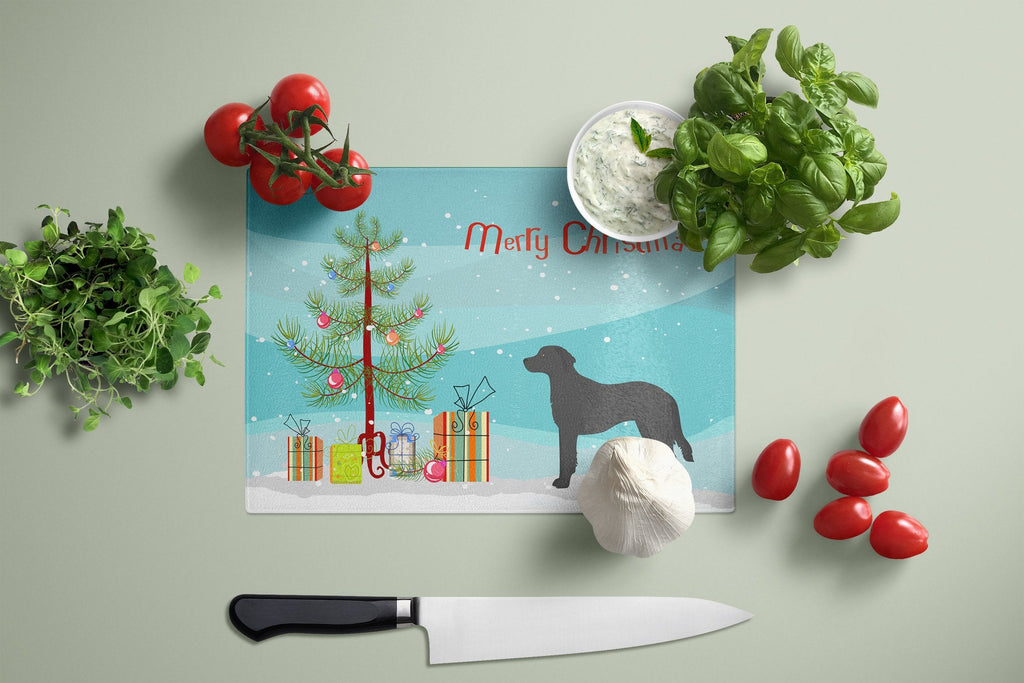 Black Goldador Christmas Tree Cutting Board Tempered Glass Kitchen Cutting Surface, Heat Resistant Chopping, Non-Slip Feet, Food Prep & Serving
