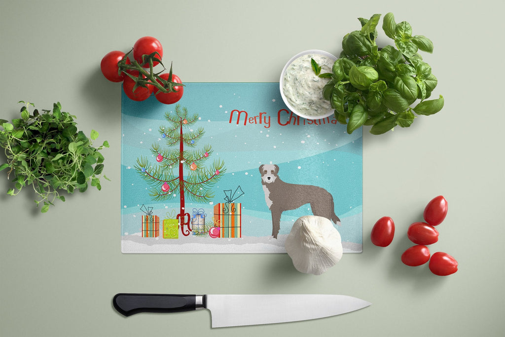 Lurcher #1 Christmas Tree Cutting Board Tempered Glass Kitchen Cutting Surface, Heat Resistant Chopping, Non-Slip Feet, Food Prep & Serving