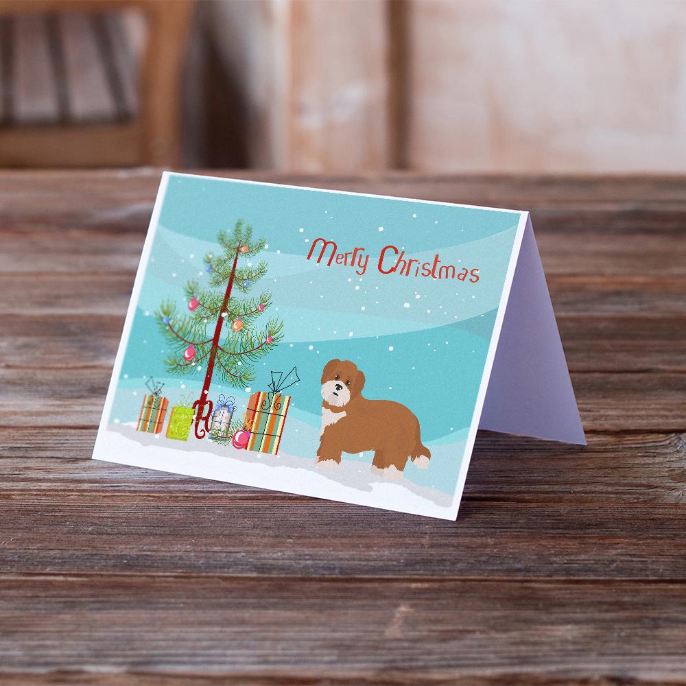 Shorkie #2 Christmas Tree Greeting Cards Pack of 8 Blank Cards with Envelopes Whimsical A7 Size 5x7