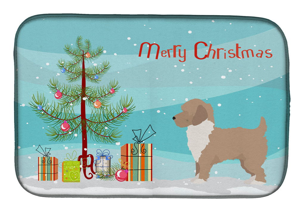 Yorkiepoo #2 Christmas Tree Dish Drying Mat Absorbent Dish Drying Mat Pad for Kitchen Counter Dish Drainer Mat for Countertop, 14 x 21", Multicolor