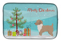 Yorkiepoo #2 Christmas Tree Dish Drying Mat Absorbent Dish Drying Mat Pad for Kitchen Counter Dish Drainer Mat for Countertop, 14 x 21", Multicolor