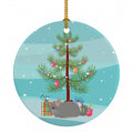 Agouti Chinchilla Merry Christmas Ceramic Ornament Christmas Tree Hanging Decorations for Home Christmas Holiday, Party, Gift, 3 in, Multicolor