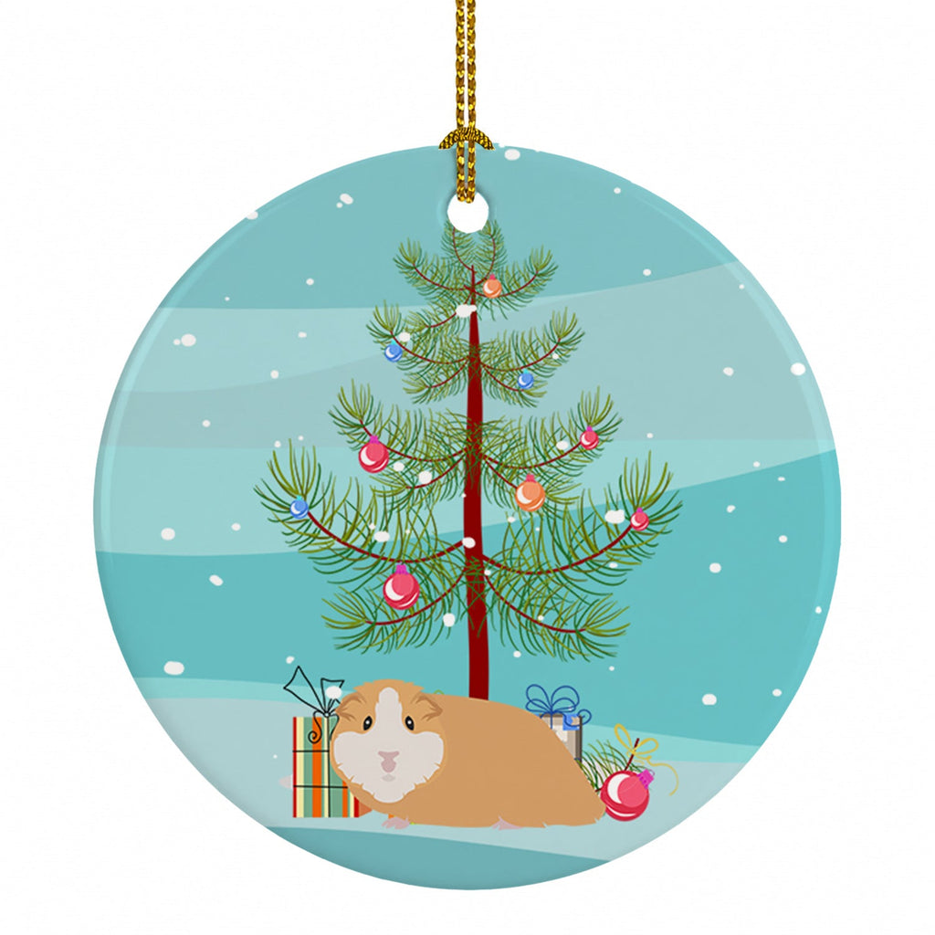 American Guinea Pig Merry Christmas Ceramic Ornament Christmas Tree Hanging Decorations for Home Christmas Holiday, Party, Gift, 3 in, Multicolor
