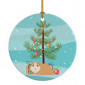American Guinea Pig Merry Christmas Ceramic Ornament Christmas Tree Hanging Decorations for Home Christmas Holiday, Party, Gift, 3 in, Multicolor
