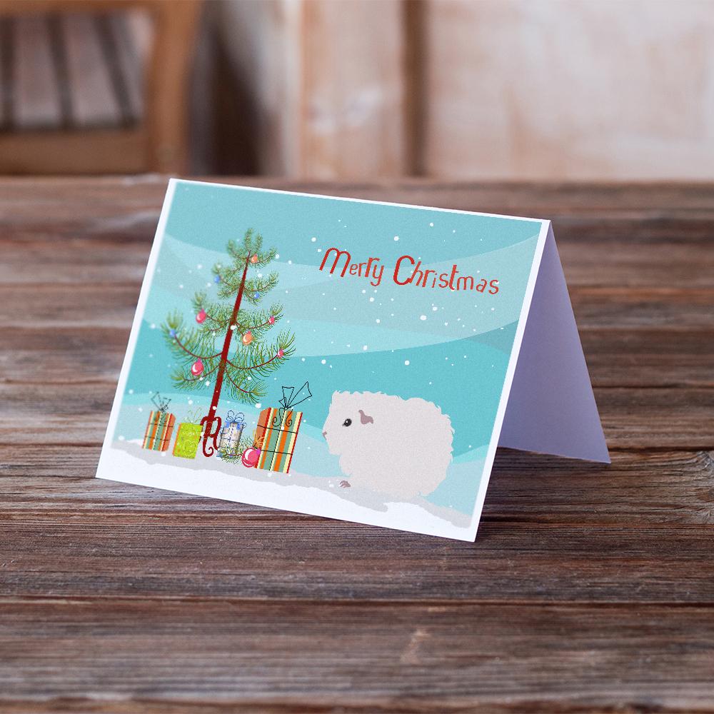 Merino Guinea Pig Merry Christmas Greeting Cards Pack of 8 Blank Cards with Envelopes Whimsical A7 Size 5x7