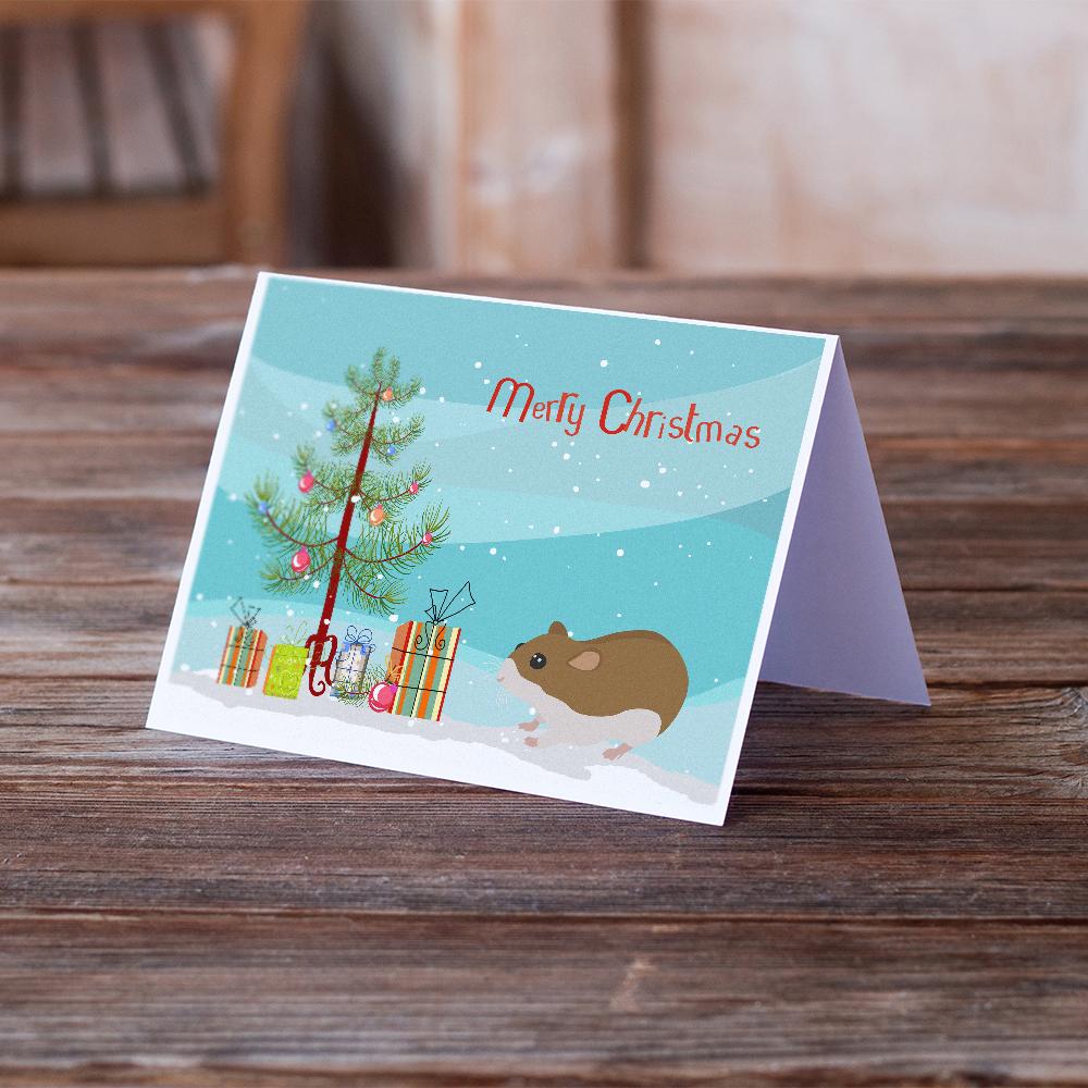Chinese Hamster Merry Christmas Greeting Cards Pack of 8 Blank Cards with Envelopes Whimsical A7 Size 5x7