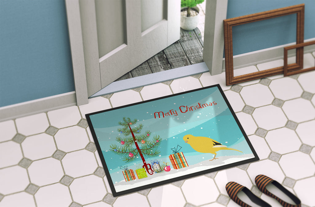 Border Canary Merry Christmas Doormat Indoor Outdoor 24H X 36W Front Door Mat Rugs for Entryway, Non Slip Washable Low Pile,