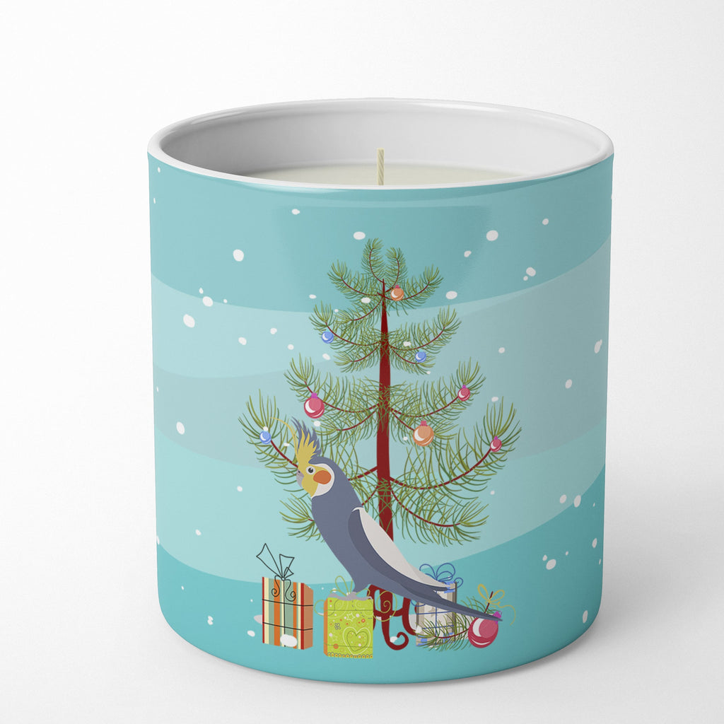 Cockatiel Merry Christmas Decorative Soy Candle Nature Soy Wax Essential Oil Home Decor Ideal for Bedroom Kitchen Bath Office Gift, 10 oz