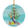 Cockatiel Merry Christmas Ceramic Ornament Christmas Tree Hanging Decorations for Home Christmas Holiday, Party, Gift, 3 in, Multicolor