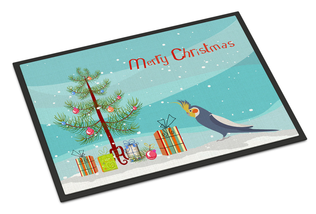 Cockatiel Merry Christmas Doormat Indoor Outdoor 18H X 27W Front Door Mat Rugs for Entryway, Non Slip Washable