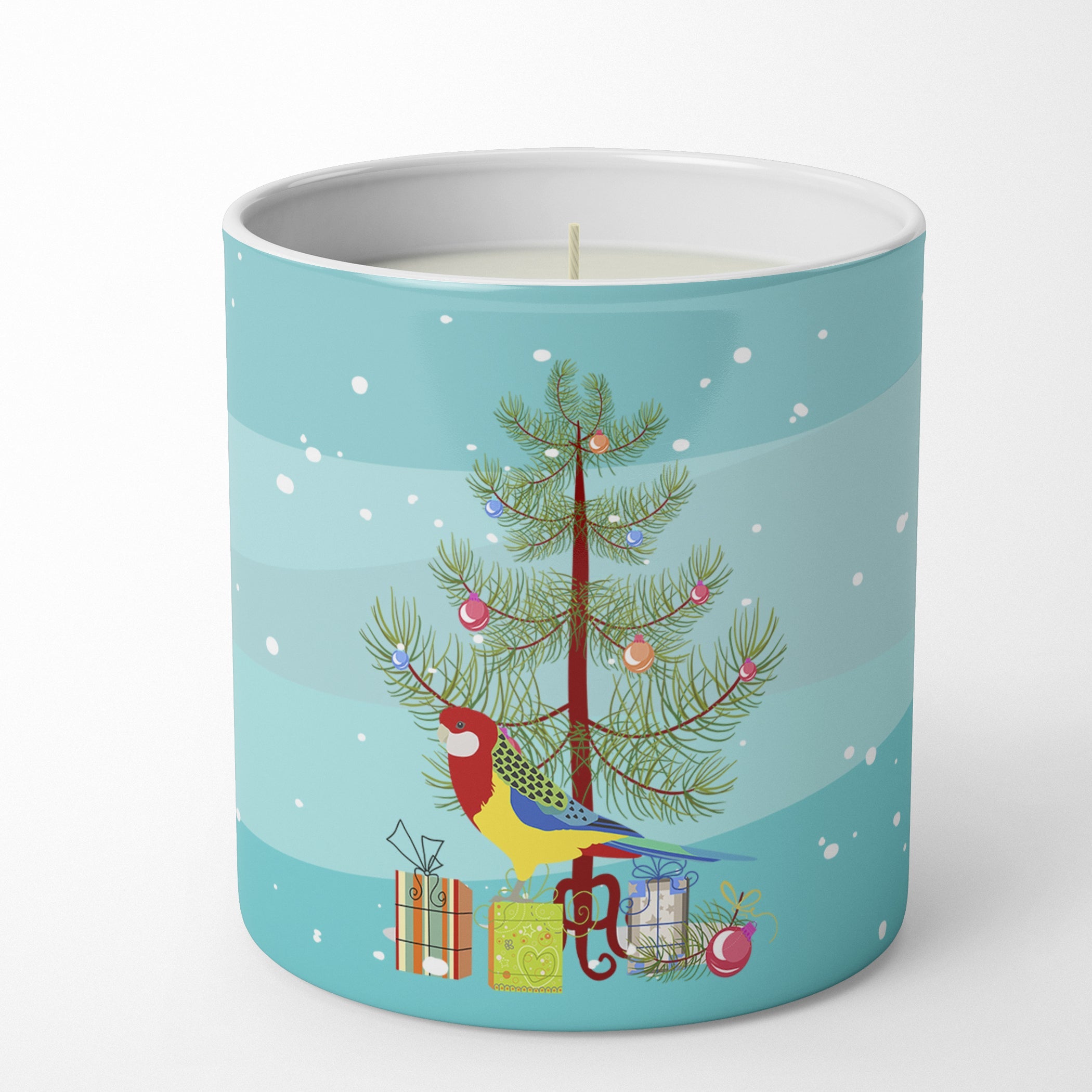 Rosella Merry Christmas Decorative Soy Candle Nature Soy Wax Essential Oil Home Decor Ideal for Bedroom Kitchen Bath Office Gift, 10 oz