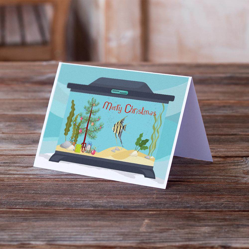 Angelfish Merry Christmas Greeting Cards Pack of 8 Blank Cards with Envelopes Whimsical A7 Size 5x7