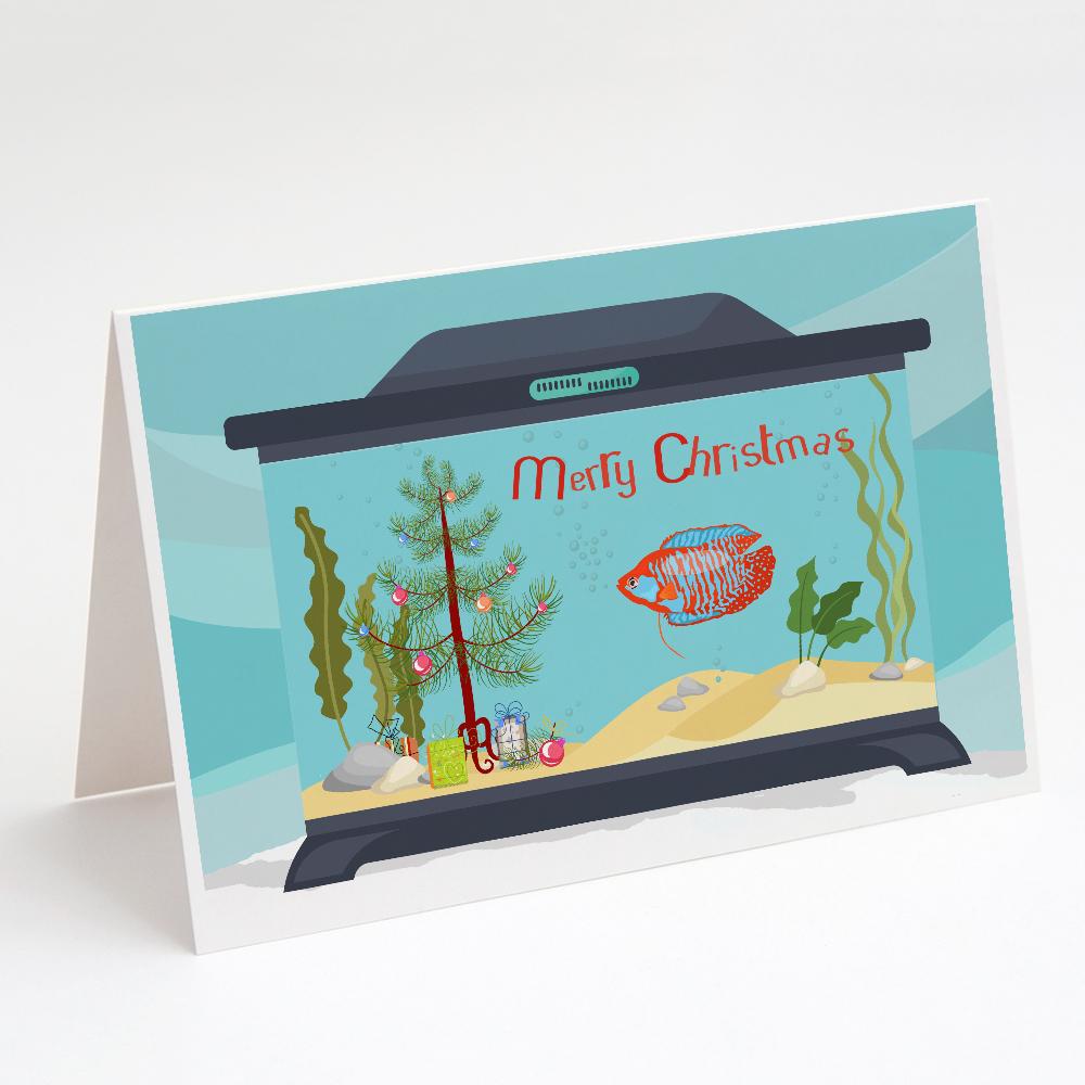 Dwarf Gourami Merry Christmas Greeting Cards Pack of 8 Blank Cards with Envelopes Whimsical A7 Size 5x7