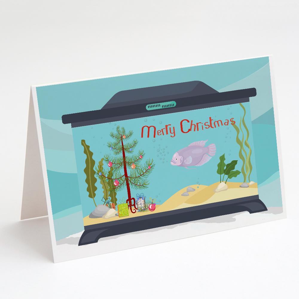 Giant Gourami Merry Christmas Greeting Cards Pack of 8 Blank Cards with Envelopes Whimsical A7 Size 5x7