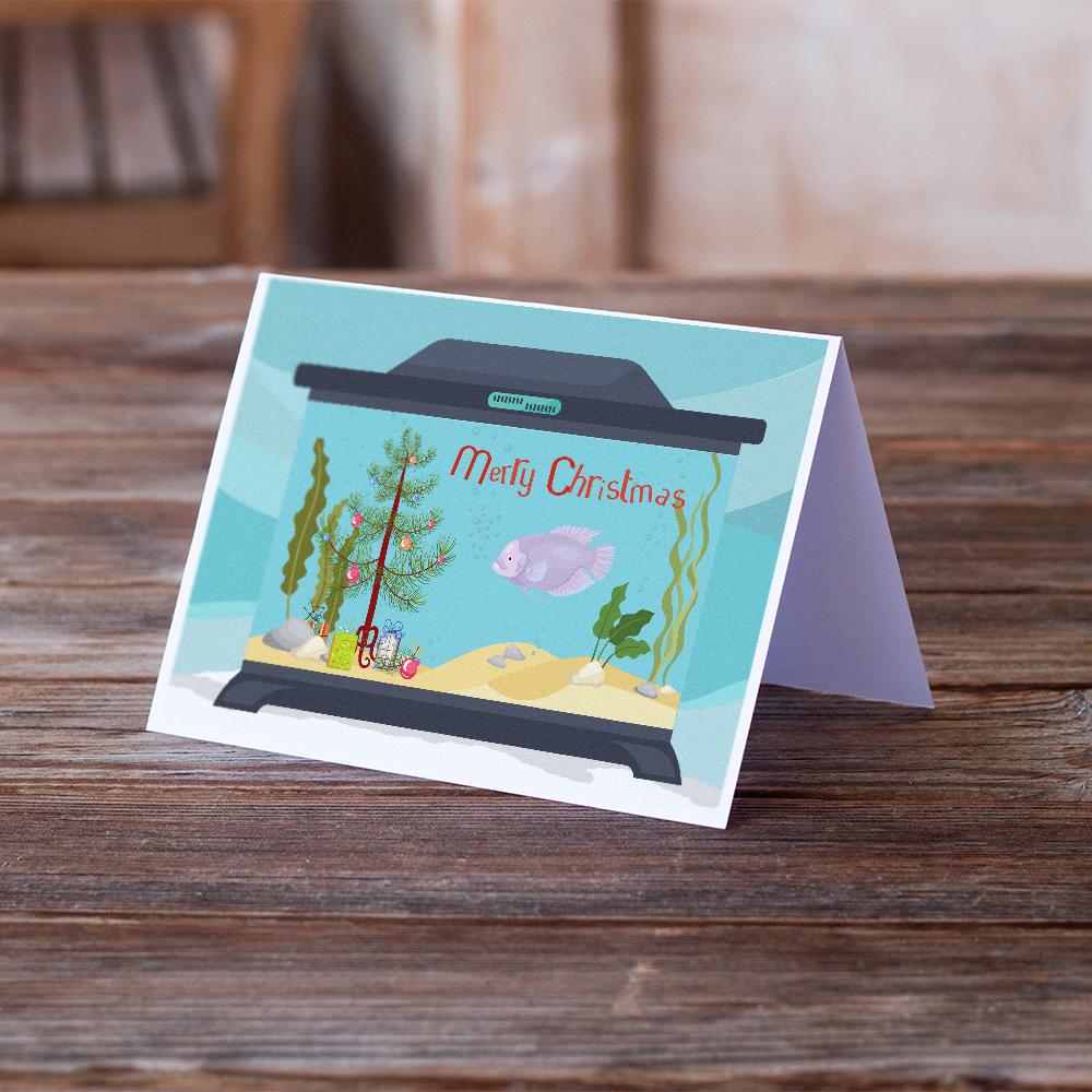 Giant Gourami Merry Christmas Greeting Cards Pack of 8 Blank Cards with Envelopes Whimsical A7 Size 5x7