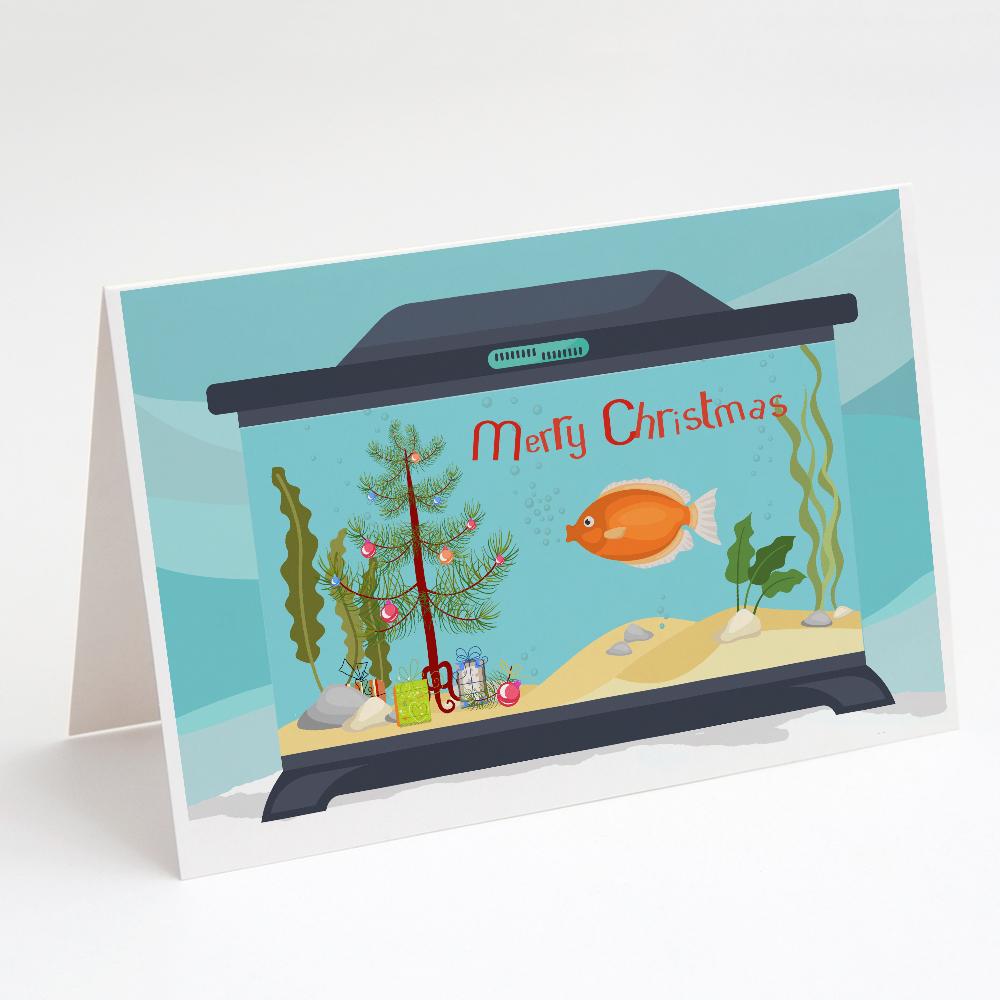 Kissing Gourami Merry Christmas Greeting Cards Pack of 8 Blank Cards with Envelopes Whimsical A7 Size 5x7