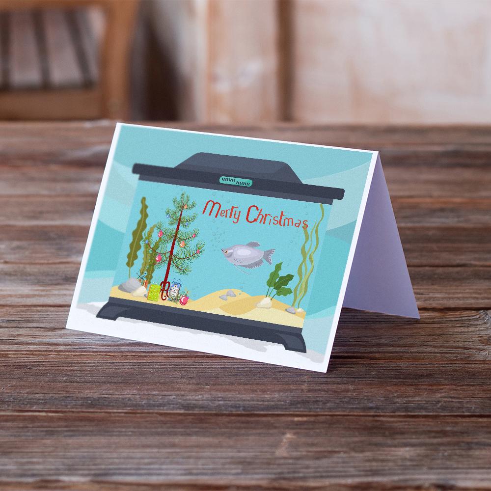Moonlight Gourami Merry Christmas Greeting Cards Pack of 8 Blank Cards with Envelopes Whimsical A7 Size 5x7