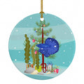 Super Delta Tail Betta Merry Christmas Ceramic Ornament Christmas Tree Hanging Decorations for Home Christmas Holiday, Party, Gift, 3 in, Multicolor
