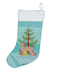 Fawn Abyssinian Cat Christmas Holiday Stocking Double-Sided Print, Polyester Suede,11x18, Made in USA