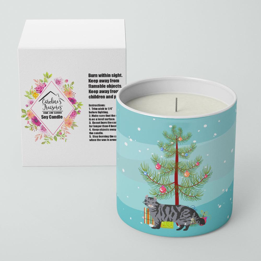 American Curl Cat Christmas Decorative Soy Candle Nature Soy Wax Essential Oil Home Decor Ideal for Bedroom Kitchen Bath Office Gift, 10 oz