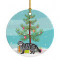 American Curl Cat Christmas Ceramic Ornament Christmas Tree Hanging Decorations for Home Christmas Holiday, Party, Gift, 3 in, Multicolor