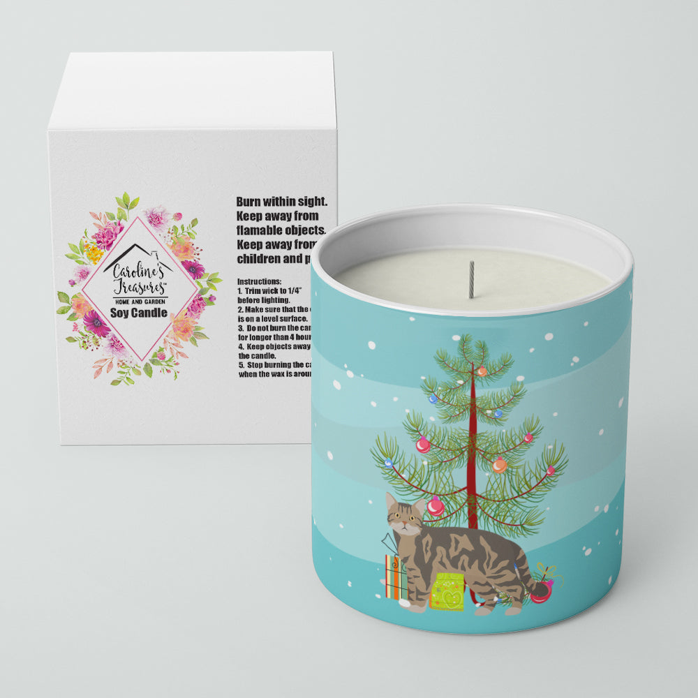 American Wirehair Cat Christmas Decorative Soy Candle Nature Soy Wax Essential Oil Home Decor Ideal for Bedroom Kitchen Bath Office Gift, 10 oz