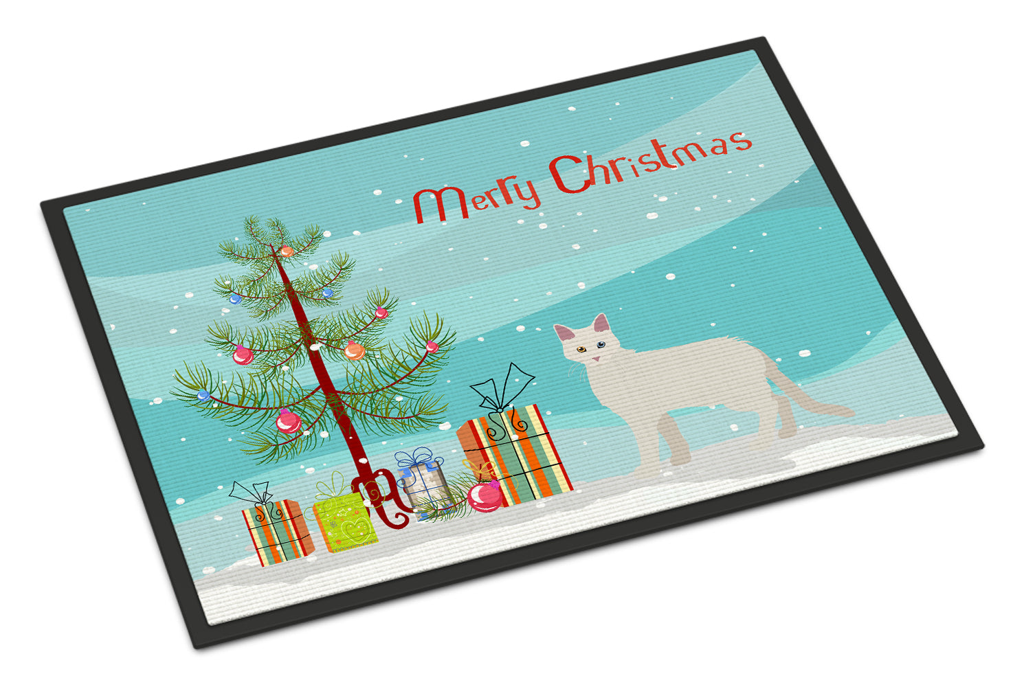 Aphrodite Giant Cat Christmas Doormat Indoor Outdoor 18H X 27W Front Door Mat Rugs for Entryway, Non Slip Washable