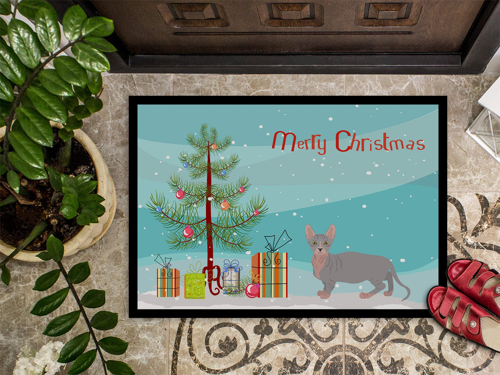 Bambino Cat Christmas Doormat Indoor Outdoor 18H X 27W Front Door Mat Rugs for Entryway, Non Slip Washable
