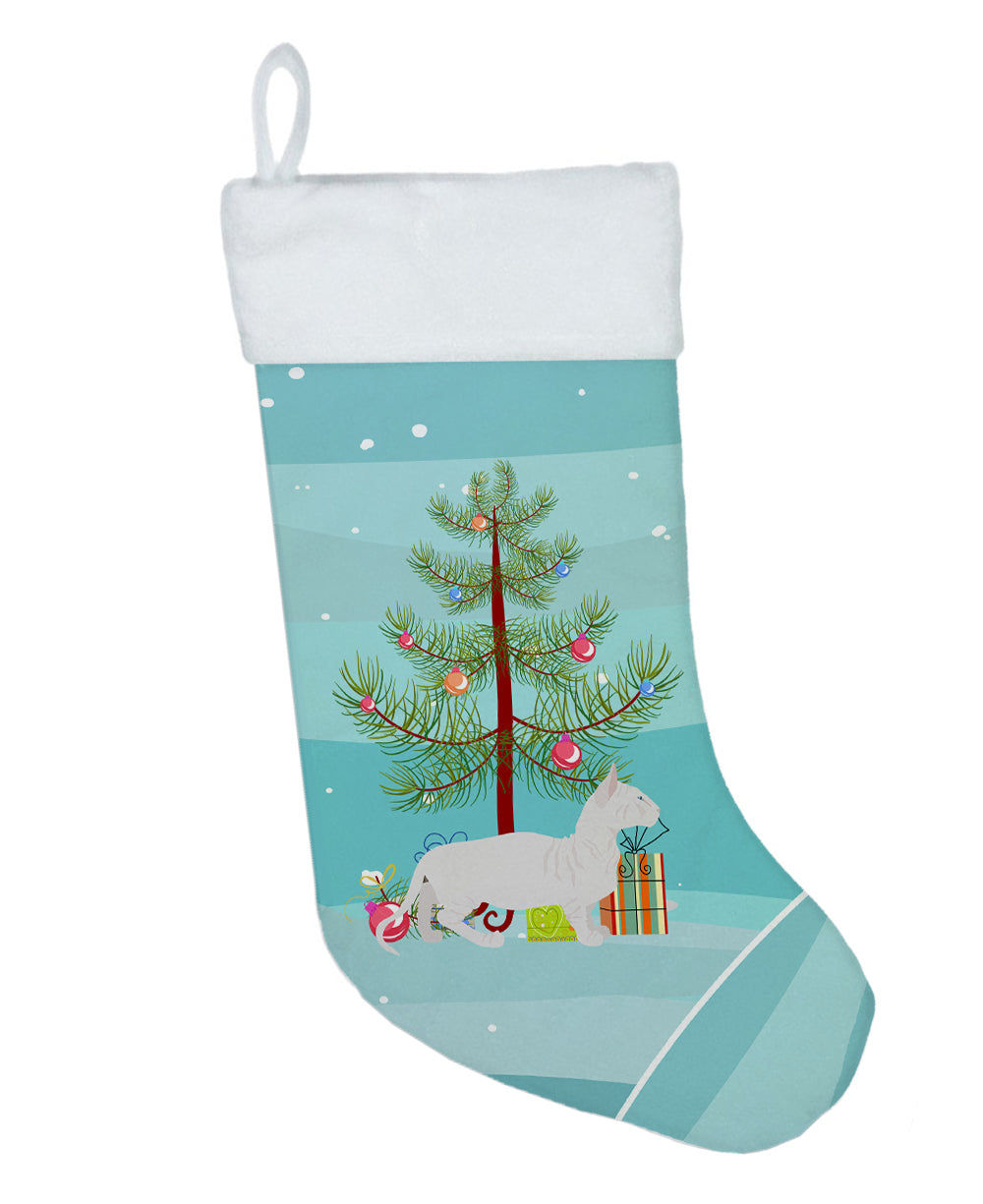 Bambino Cat Christmas Holiday Stocking Double-Sided Print, Polyester Suede,11x18, Made in USA