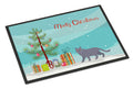 British Shorthair Cat Christmas Doormat Indoor Outdoor 18H X 27W Front Door Mat Rugs for Entryway, Non Slip Washable