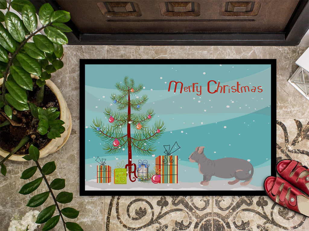 Dwelf Cat Christmas Doormat Indoor Outdoor 18H X 27W Front Door Mat Rugs for Entryway, Non Slip Washable