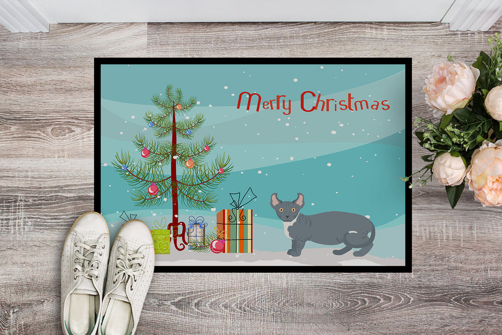Dwelf Cat Christmas Doormat Indoor Outdoor 18H X 27W Front Door Mat Rugs for Entryway, Non Slip Washable