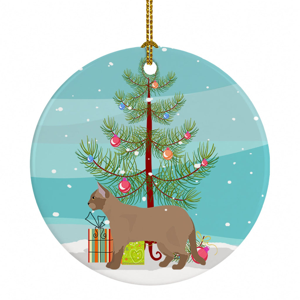 European Burmese Cat Christmas Ceramic Ornament Christmas Tree Hanging Decorations for Home Christmas Holiday, Party, Gift, 3 in, Multicolor