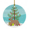 European Burmese Cat Christmas Ceramic Ornament Christmas Tree Hanging Decorations for Home Christmas Holiday, Party, Gift, 3 in, Multicolor