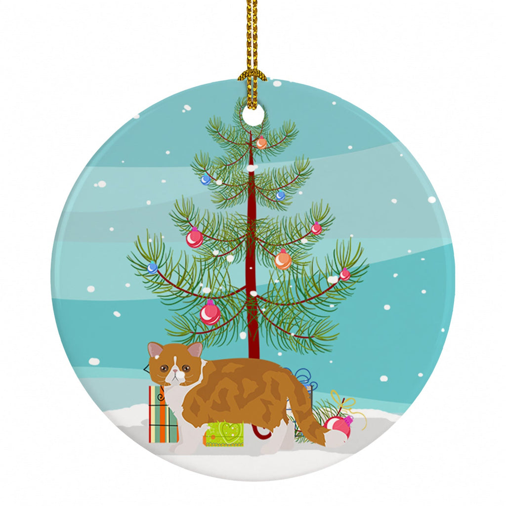 Exotic Shorthair Cat Christmas Ceramic Ornament Christmas Tree Hanging Decorations for Home Christmas Holiday, Party, Gift, 3 in, Multicolor