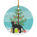 Black German Rex Cat Christmas Ceramic Ornament Christmas Tree Hanging Decorations for Home Christmas Holiday, Party, Gift, 3 in, Multicolor