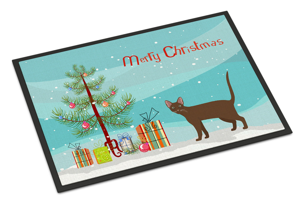 Havana Brown Cat Christmas Doormat Indoor Outdoor 18H X 27W Front Door Mat Rugs for Entryway, Non Slip Washable