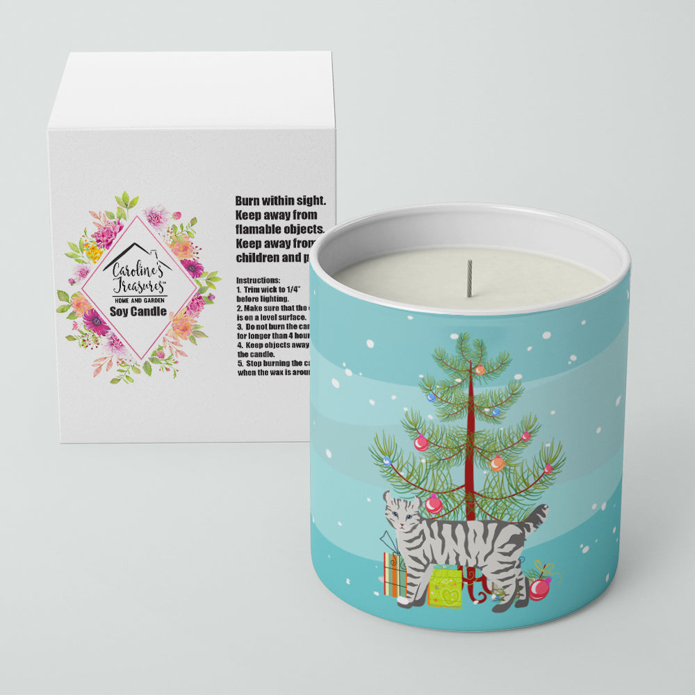 Highlander Lynx Cat Christmas Decorative Soy Candle Nature Soy Wax Essential Oil Home Decor Ideal for Bedroom Kitchen Bath Office Gift, 10 oz