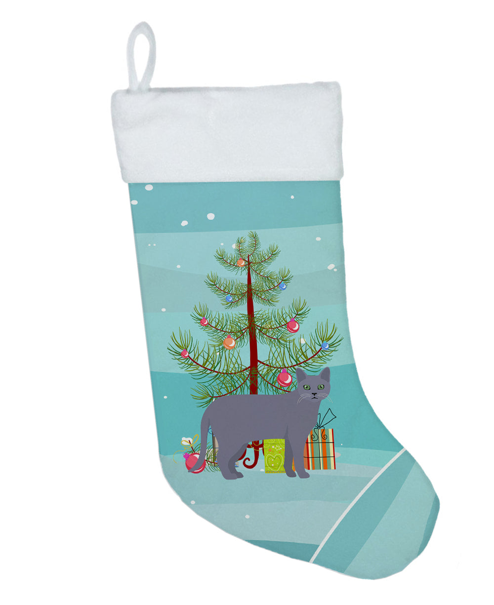 Korat Cat Christmas Holiday Stocking Double-Sided Print, Polyester Suede,11x18, Made in USA