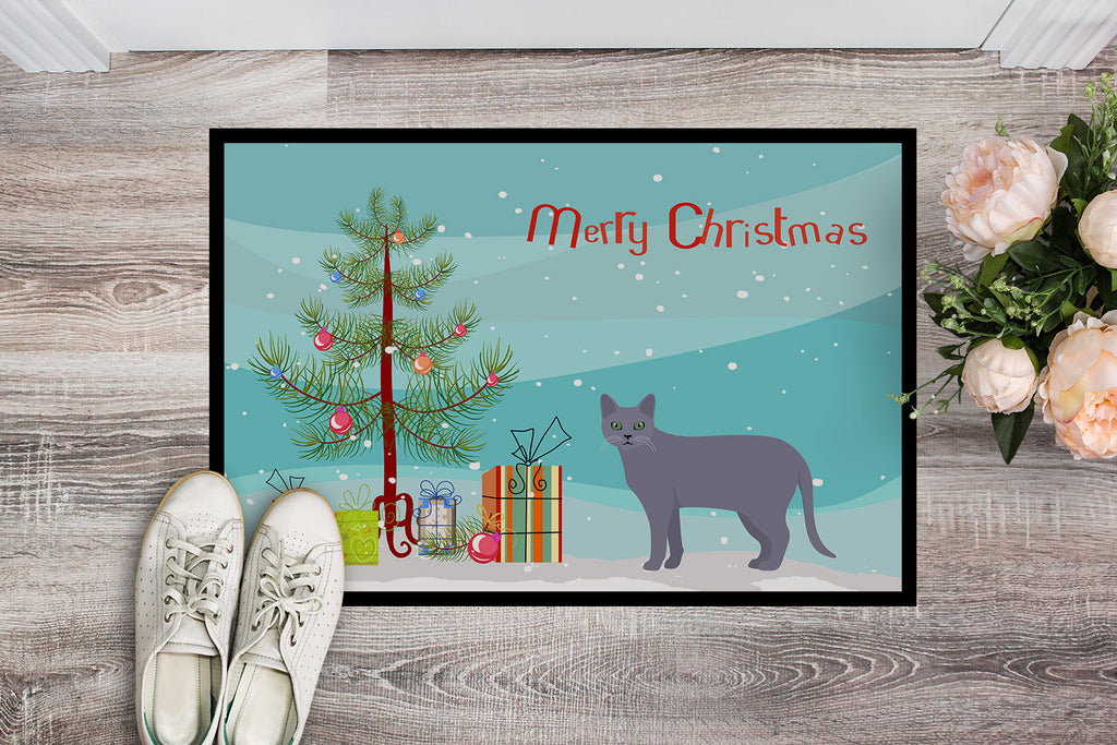 Korat Cat Christmas Doormat Indoor Outdoor 18H X 27W Front Door Mat Rugs for Entryway, Non Slip Washable