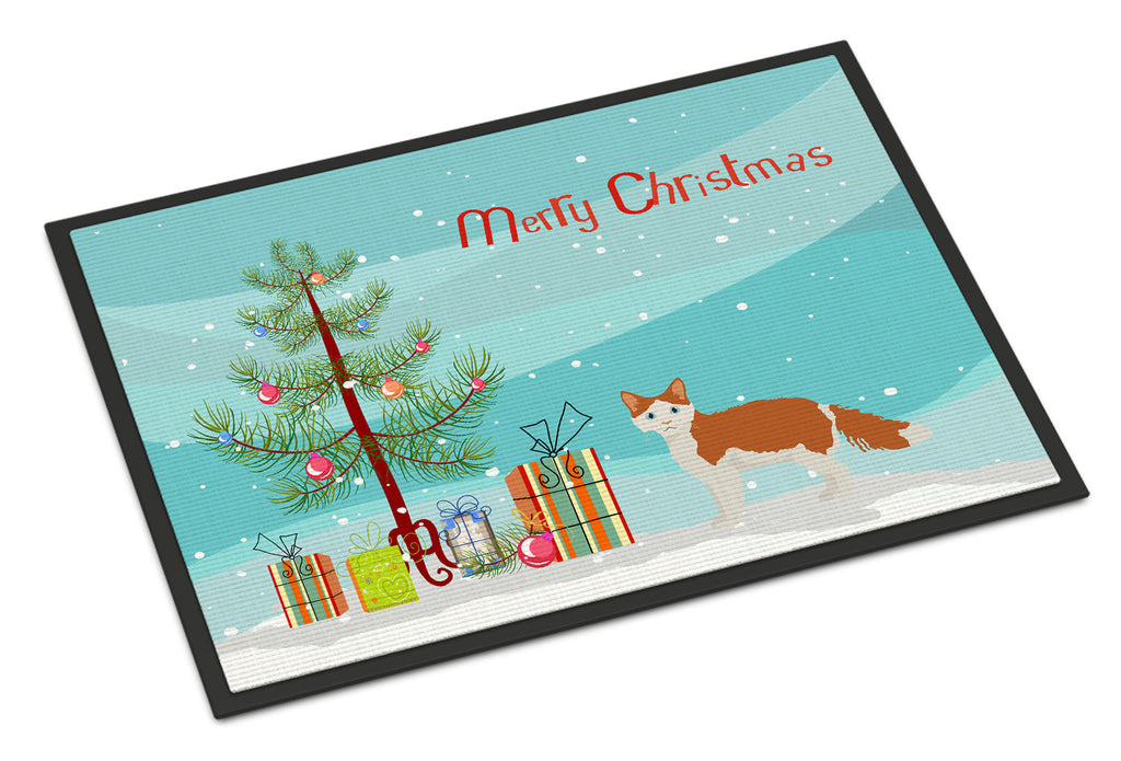 La Perm Cat Christmas Doormat Indoor Outdoor 18H X 27W Front Door Mat Rugs for Entryway, Non Slip Washable