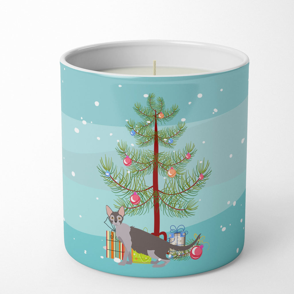 Lykoi Cat Merry Christmas Decorative Soy Candle Nature Soy Wax Essential Oil Home Decor Ideal for Bedroom Kitchen Bath Office Gift, 10 oz