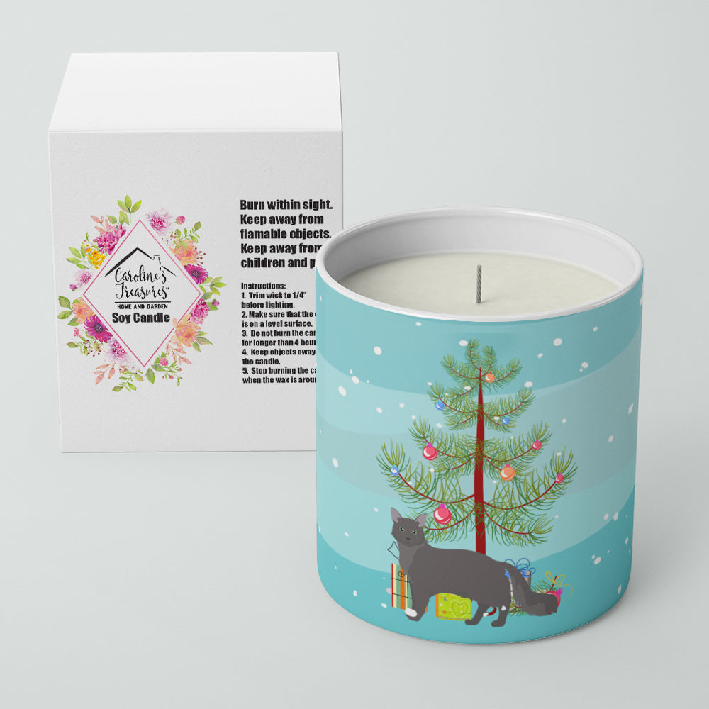 Nebelung Cat Christmas Decorative Soy Candle Nature Soy Wax Essential Oil Home Decor Ideal for Bedroom Kitchen Bath Office Gift, 10 oz