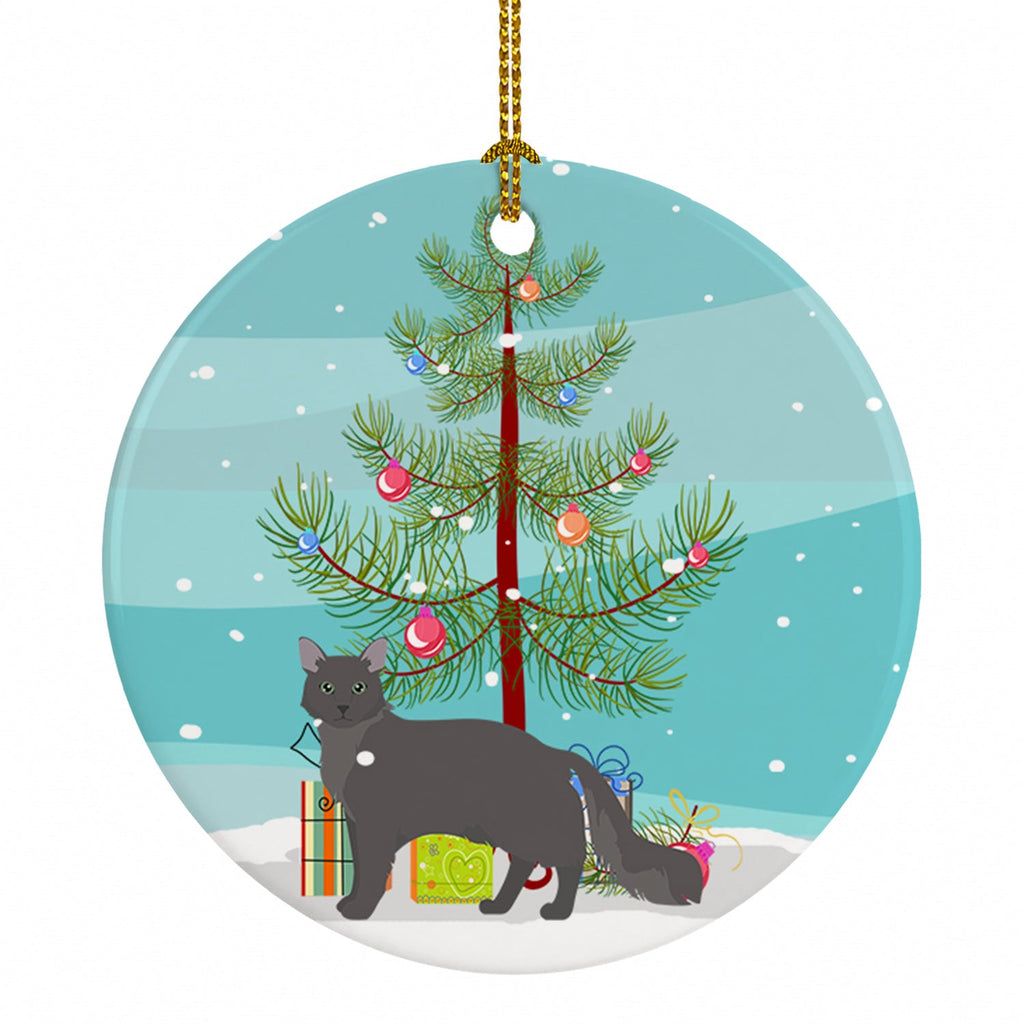 Nebelung Cat Christmas Ceramic Ornament Christmas Tree Hanging Decorations for Home Christmas Holiday, Party, Gift, 3 in, Multicolor