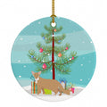 Oriental Longhair Cat Christmas Ceramic Ornament Christmas Tree Hanging Decorations for Home Christmas Holiday, Party, Gift, 3 in, Multicolor