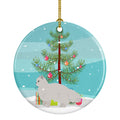 White Persian Traditional Cat Christmas Ceramic Ornament Christmas Tree Hanging Decorations for Home Christmas Holiday, Party, Gift, 3 in, Multicolor