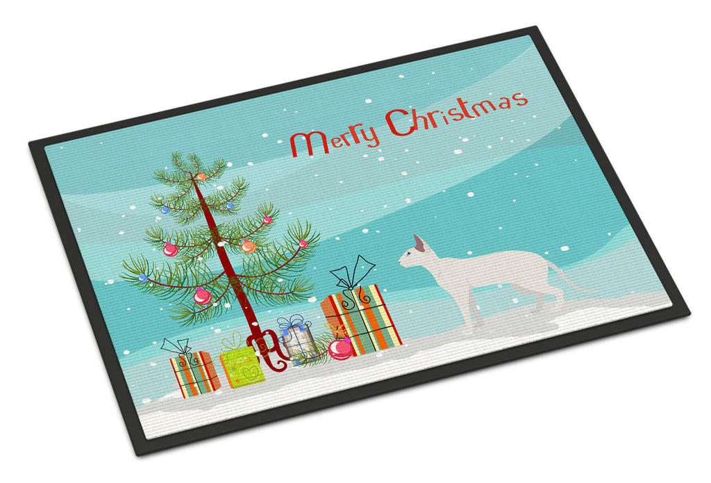 Peterbald Cat  Christmas Doormat Indoor Outdoor 18H X 27W Front Door Mat Rugs for Entryway, Non Slip Washable